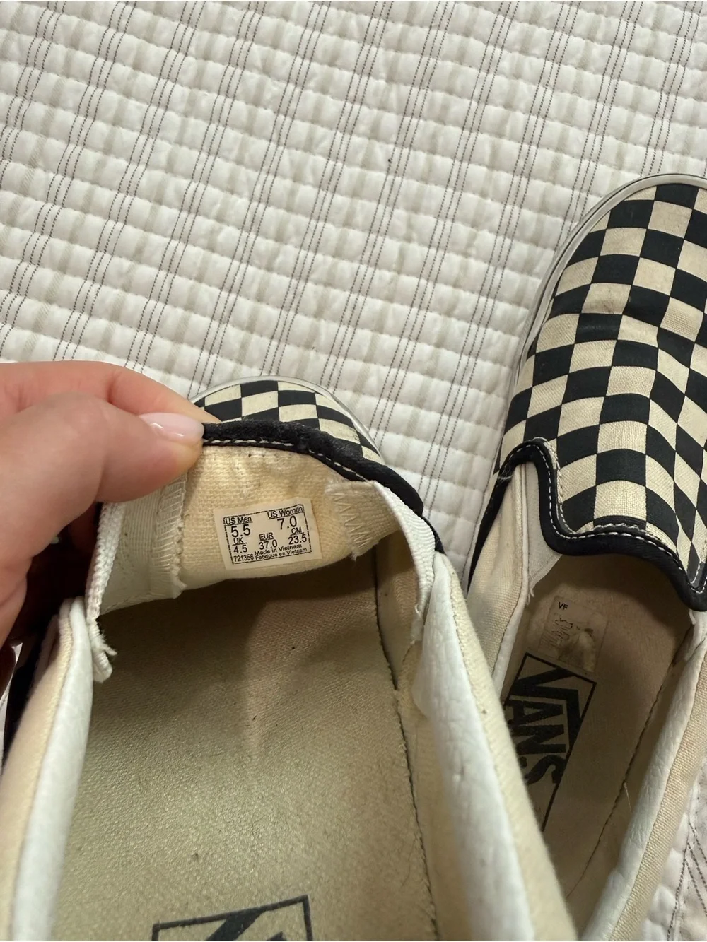 Vans Kids Checkerboard Slip-On Sneakers - Black & White